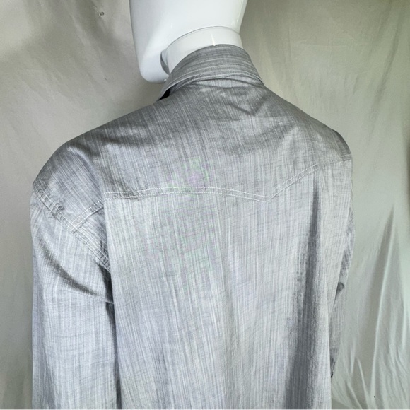 Rafter C Cowboy Collection Men's Western Gray Button-Up Shirt - Picture 4 of 6